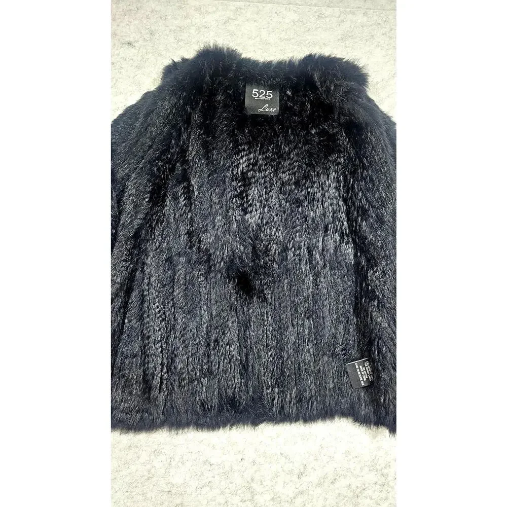 525 America Lux Rabbit Fur Vest, 100% Real Dyed Rabbit Fur, Womens Sz S, New